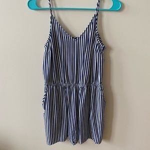 Navy Blue/White stripped romper